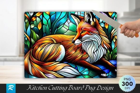 Download Fox Stained Glass Cutting Board Design - Premium Bundle