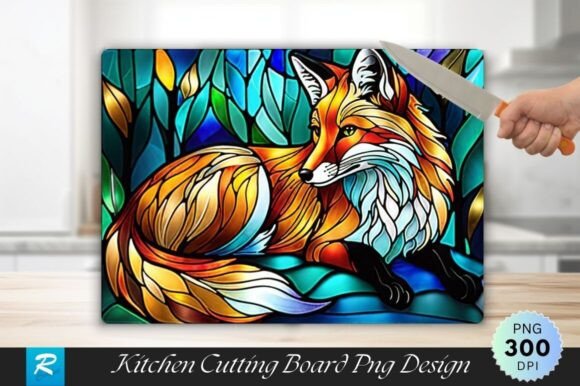 Download Fox Stained Glass Cutting Board Design - Premium Bundle