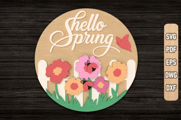 Download Hello Spring Flower Sign Laser Cut - Flower sign Collection