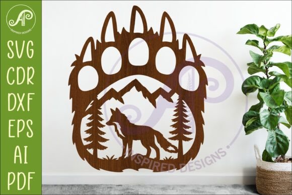 Download Bear Paw Print with Fox Wall Sign - Fox wall sign Collection