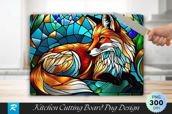 Download Fox Stained Glass Cutting Board Design - Premium Bundle