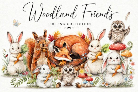 Download Cute Woodland Animals Clipart Bundle PNG - Cute woodland animals Collection