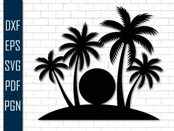 Download Palm Trees Island Sunset Wall Metal Sign - Premium Resources