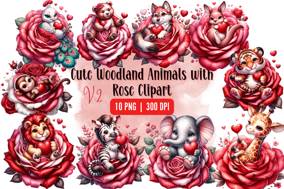 Download Watercolor Cute Woodland Animals Rose - Cute woodland animals Collection