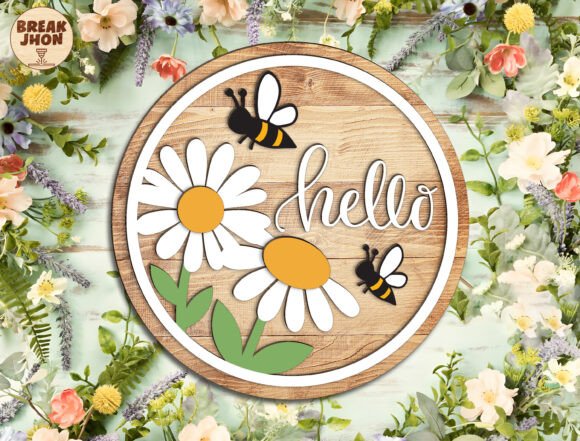 Download Hello Summer Retro Flower Sign Svg - Flower sign Collection