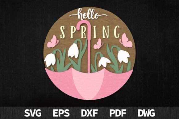 Download Spring Umbrella Flower Sign SVG - Flower sign Collection